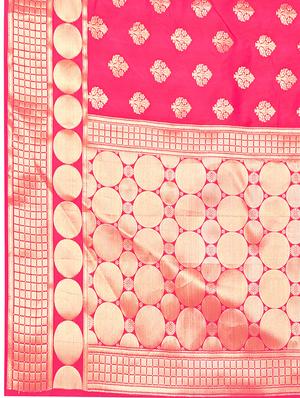 floral zari motif banarasi saree with blouse - 15898591 - Standard Image - 4