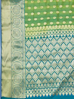 ethnic zari motif banarasi saree with blouse - 15898593 - Standard Image - 4