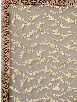 floral resham embroidered saree with blouse - 15898595 - Standard Image - 4