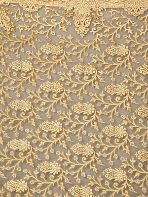 floral embroidered beige saree with blouse - 15898601 - Standard Image - 4