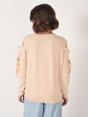 cold shoulder drawstring sleeved pullover - 15900908 - Standard Image - 4