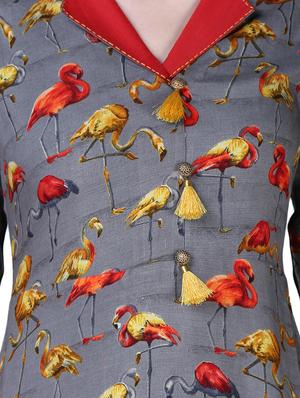 printed a-line kurta with tassels - 15902172 - Standard Image - 4