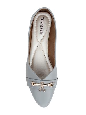 grey slip on ballerinas - 15902419 - Standard Image - 4