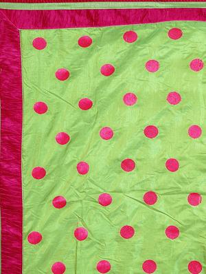 polka dots green embroidered saree with blouse - 15902441 - Standard Image - 4