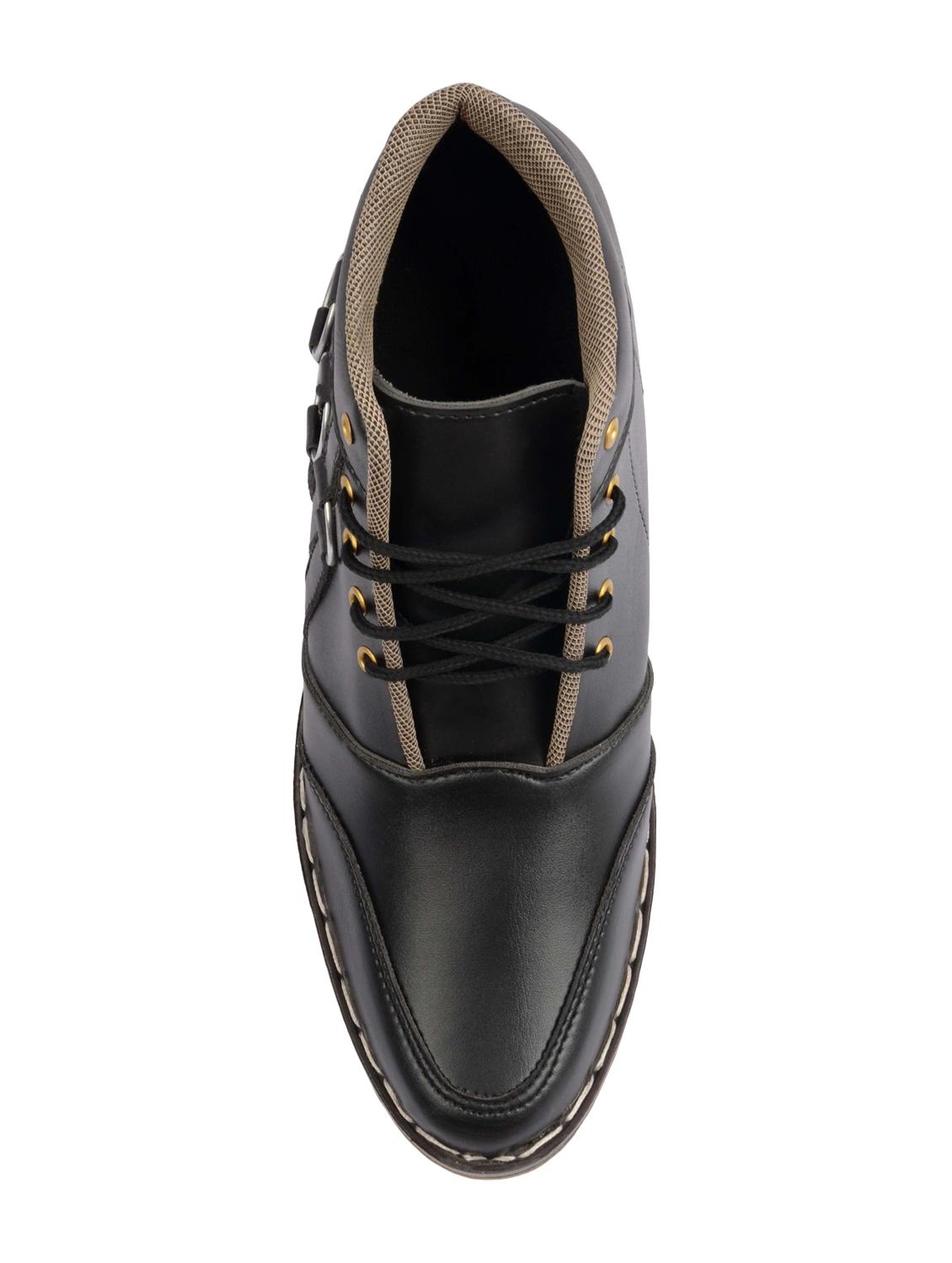 black leatherette high ankle boots - 15902477 - Zoom Image - 4