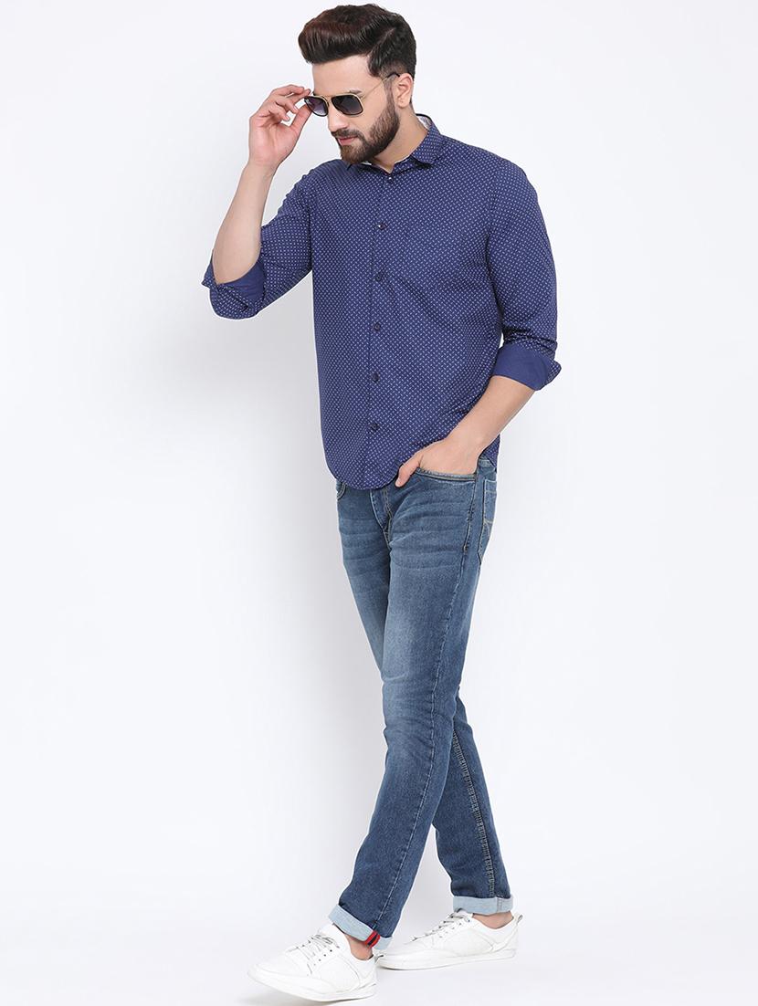 blue printed casual shirt - 15902936 - Zoom Image - 4