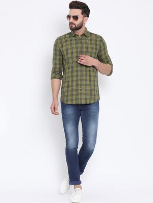 green checkered casual shirt - 15902940 - Standard Image - 4