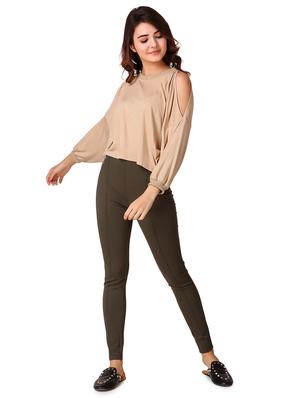 crew neck cold shoulder top - 15903274 - Standard Image - 4