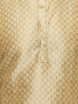 gold polyester kurta pyjama set - 15903900 - Standard Image - 4