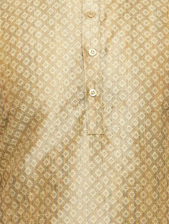 gold polyester kurta pyjama set - 15903900 - Zoom Image - 4