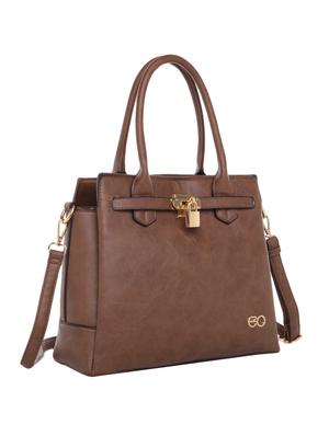 brown leatherette (pu) regular satchel - 15903902 - Standard Image - 4