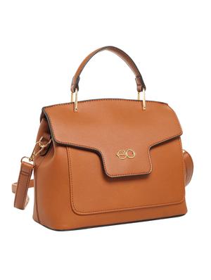 brown leatherette (pu) regular satchel - 15903939 - Standard Image - 4