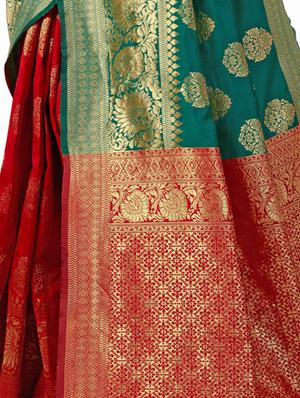 self design banarasi saree with blouse - 15904165 - Standard Image - 4