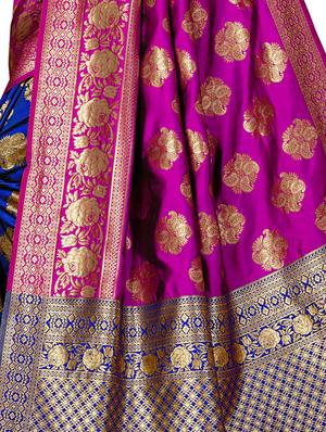 self design banarasi saree with blouse - 15904173 - Standard Image - 4