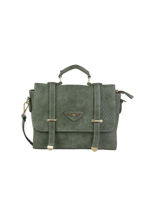 green leatherette (pu) regular sling bag - 15905540 - Very Small Image - 1