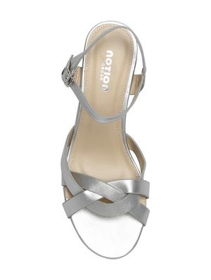silver back strap sandals - 15905803 - Standard Image - 4