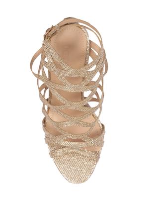 gold ankle strap sandals - 15905834 - Standard Image - 4