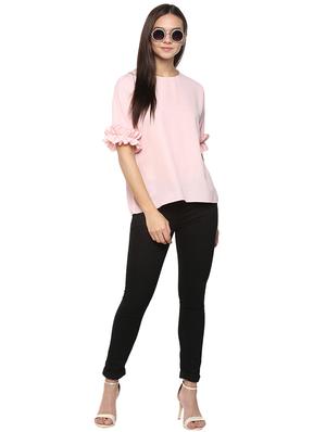 frill detail keyhole back top - 15906536 - Standard Image - 4