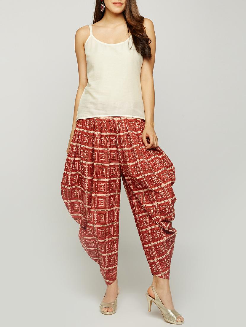 Printed rust red salwar - 15906859 - Zoom Image - 4