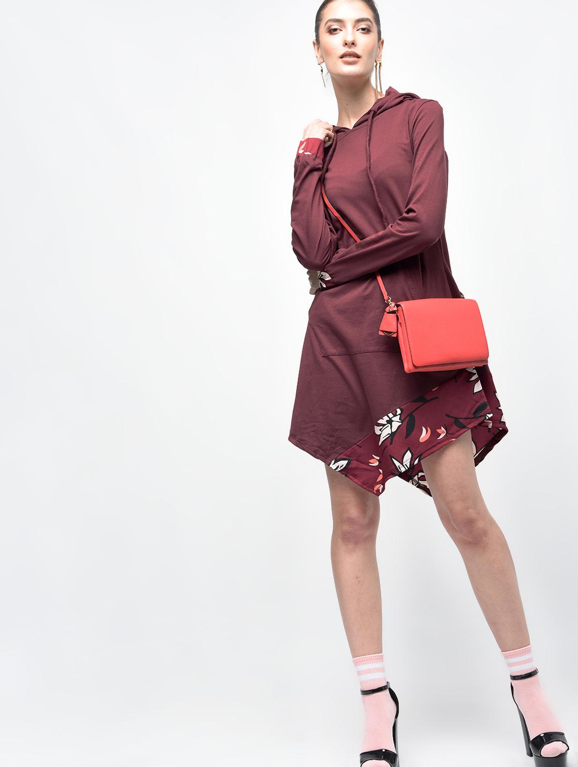 asymmetric hooded dress - 15907076 - Zoom Image - 4