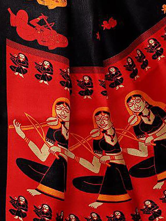 multicolor printed saree combo (set of 2) with blouse - 15907642 - Zoom Image - 4