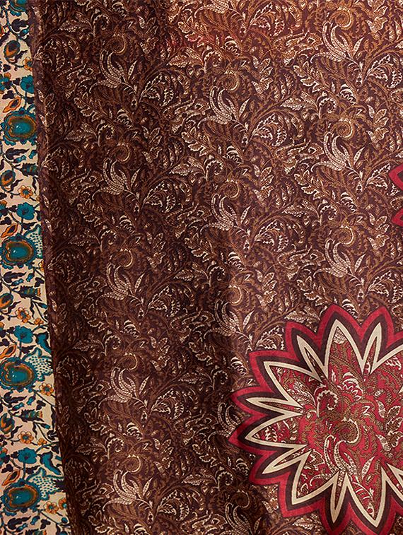 multicolor printed saree combo (set of 2) with blouse - 15907655 - Zoom Image - 4