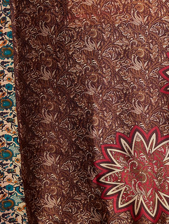 multicolor printed saree combo (set of 2) with blouse - 15907659 - Zoom Image - 4