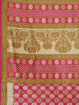 pink printed saree combo (set of 2) with blouse - 15907663 - Standard Image - 4