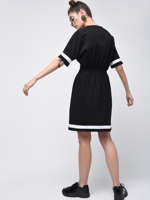 contrast tape a-line dress - 15908191 - Standard Image - 4