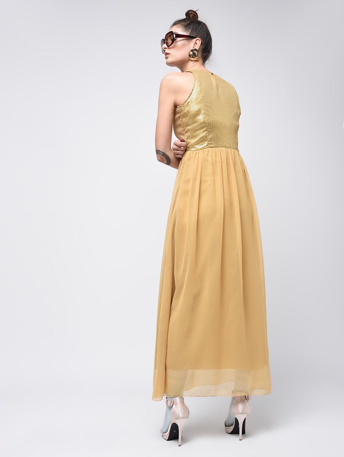 gathered waist sequined maxi dress - 15908195 - Zoom Image - 4