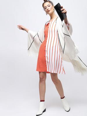 color block striped button detail dress - 15908214 - Standard Image - 4