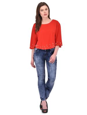 bell sleeved faux pearl top - 15908428 - Standard Image - 4
