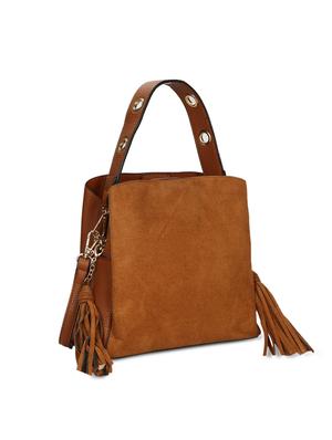 brown leatherette (pu) handbag - 15910018 - Standard Image - 4