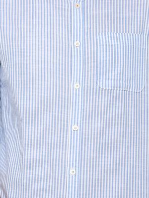 blue striped casual shirt - 15910517 - Standard Image - 4