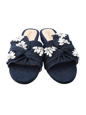 blue slip on wedges - 15910946 - Standard Image - 4