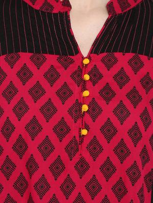 printed a-line kurta - 15910968 - Standard Image - 4