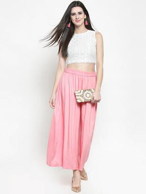 mid waist flared palazzo - 15911189 - Standard Image - 4