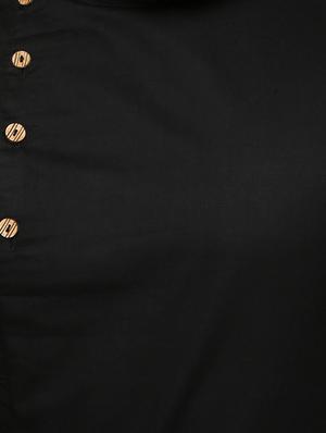 black cotton long kurta - 15911574 - Standard Image - 4