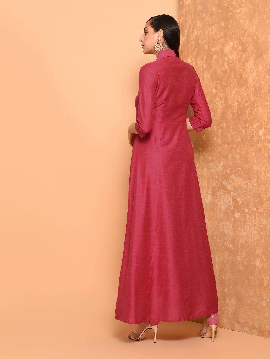 a-line solid dress - 15912283 - Zoom Image - 4