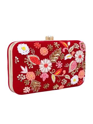 red metal ethnic clutch - 15912355 - Standard Image - 4