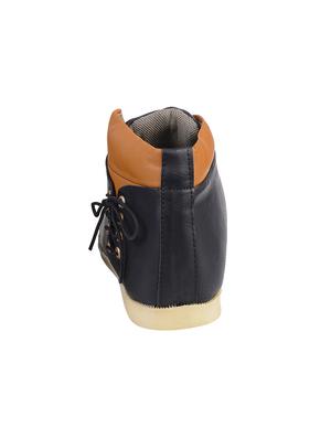black leatherette lace up boots - 15912426 - Standard Image - 4