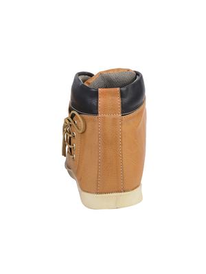 beige leatherette low ankle boots - 15912427 - Standard Image - 4