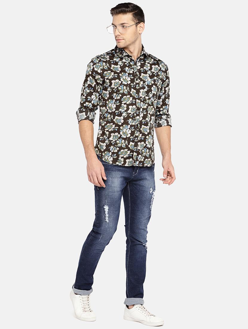 black floral printed casual shirt - 15912968 - Zoom Image - 4