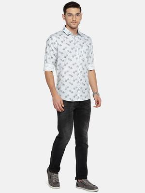 blue floral printed casual shirt - 15912975 - Standard Image - 4