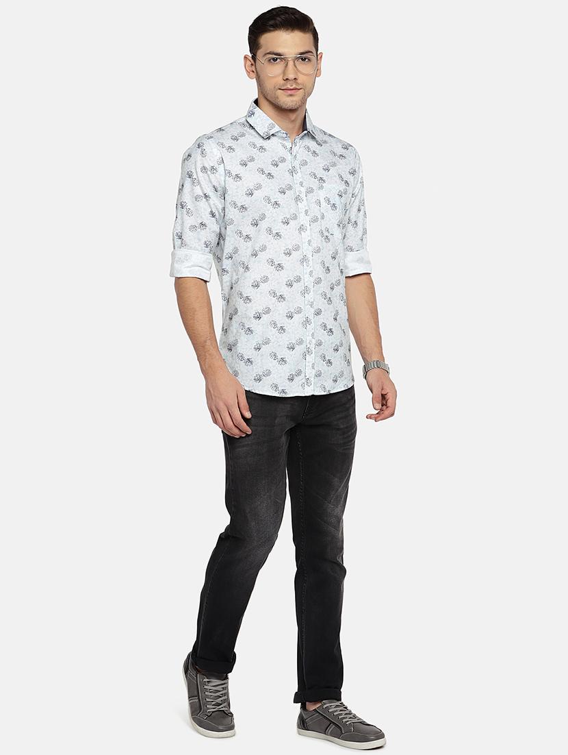 blue floral printed casual shirt - 15912975 - Zoom Image - 4