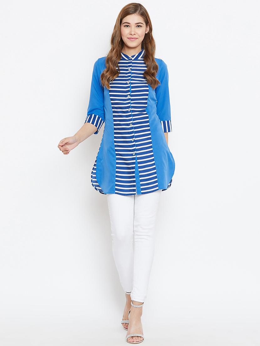 blue polyester regular tunic - 15913507 - Zoom Image - 4