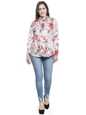 mandarin collar floral shirt - 15914193 - Standard Image - 4