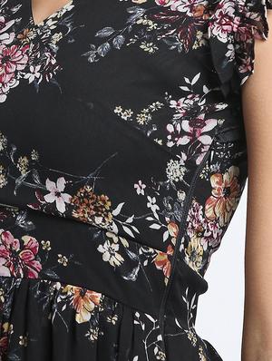 floral frilled sleeved maxi dress - 15915826 - Standard Image - 4
