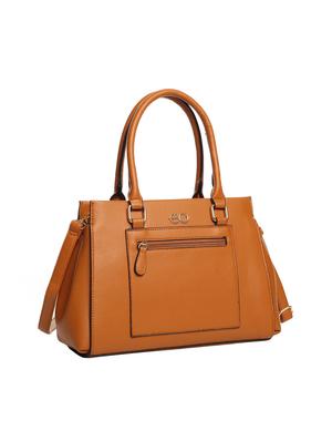 brown leatherette (pu) regular satchel - 15916092 - Standard Image - 4