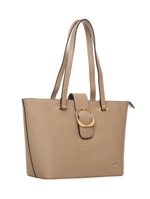 brown leatherette (pu) regular tote - 15916102 - Standard Image - 4